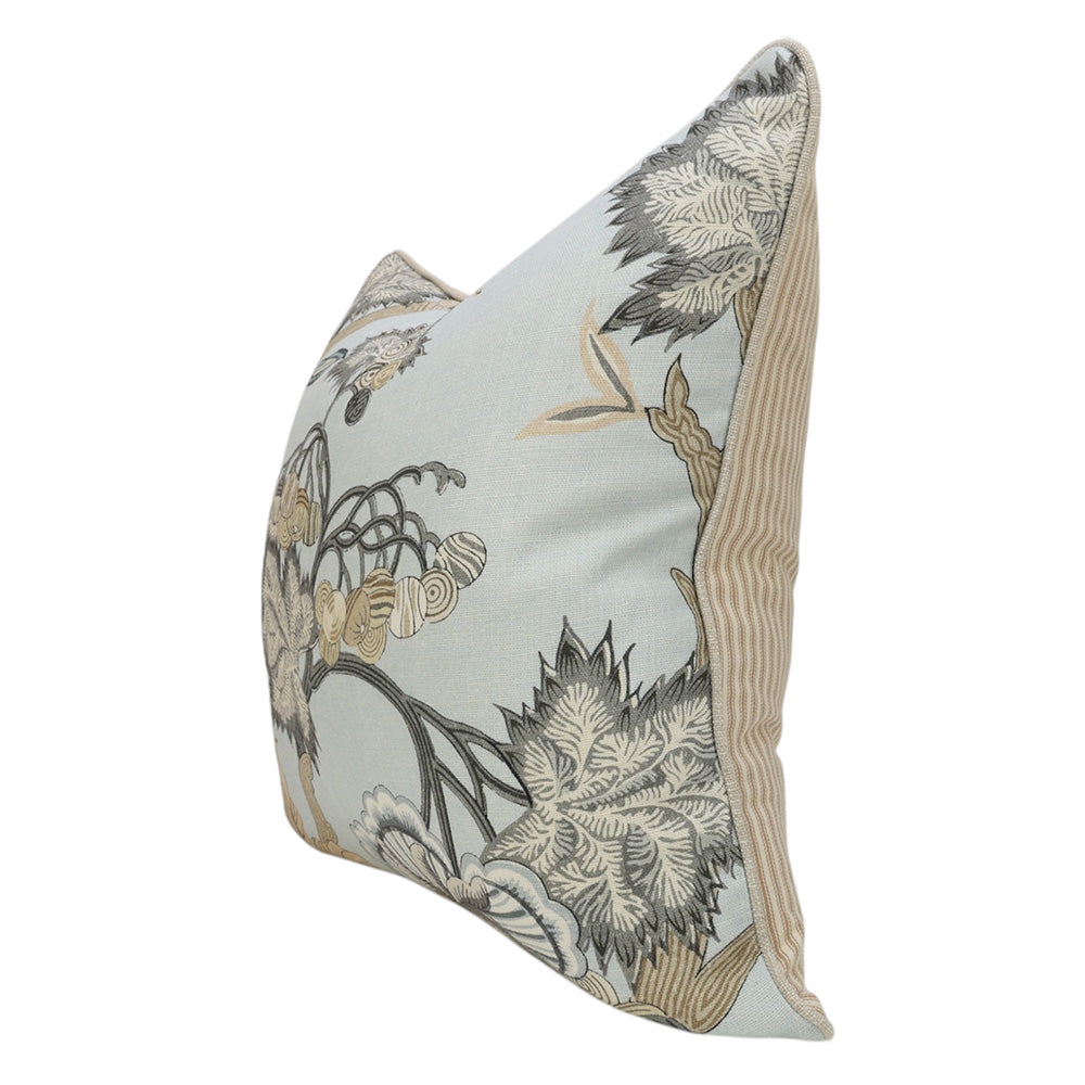 Duck Egg Blue Floral Cushion