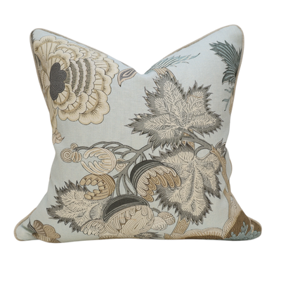 Duck Egg Blue Floral Cushion