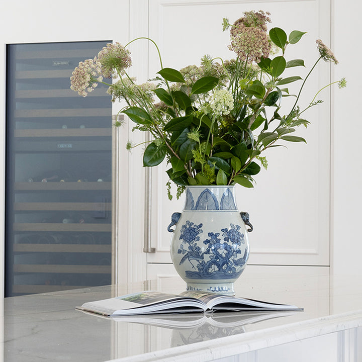 Pheasant Jar with Elephant Handle