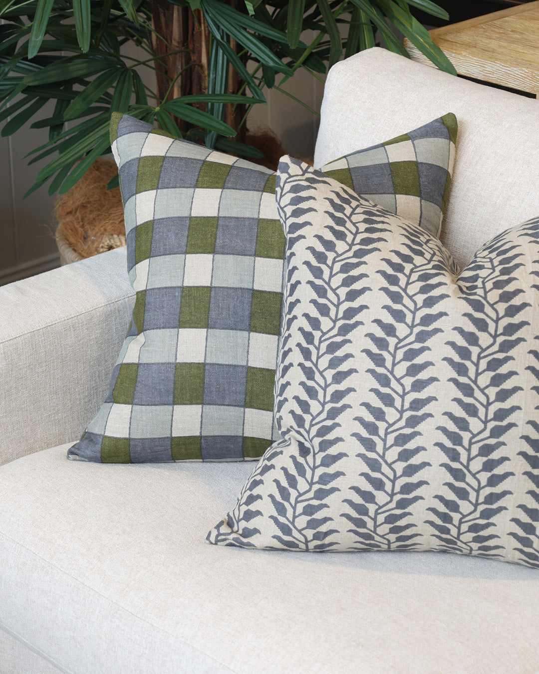 Ivy Vine Blue Cushion
