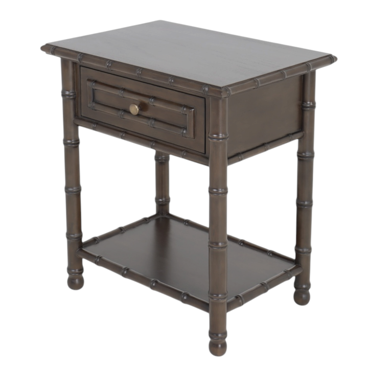 Faux Bamboo 1 Drawer Bedside