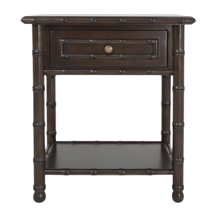 Faux Bamboo 1 Drawer Bedside