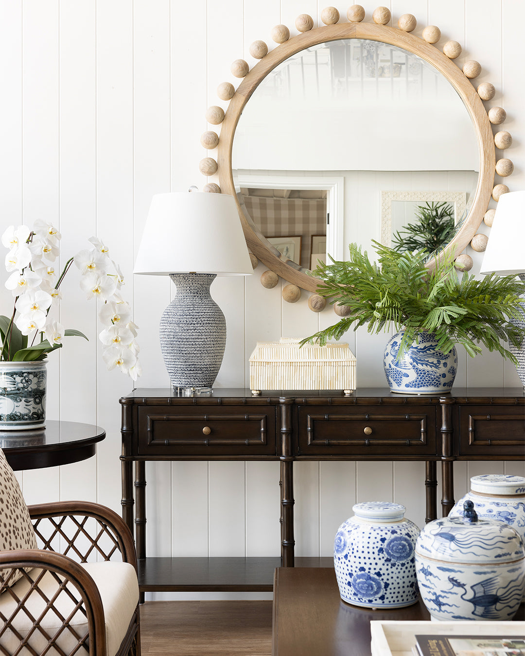 Faux Bamboo Long Console
