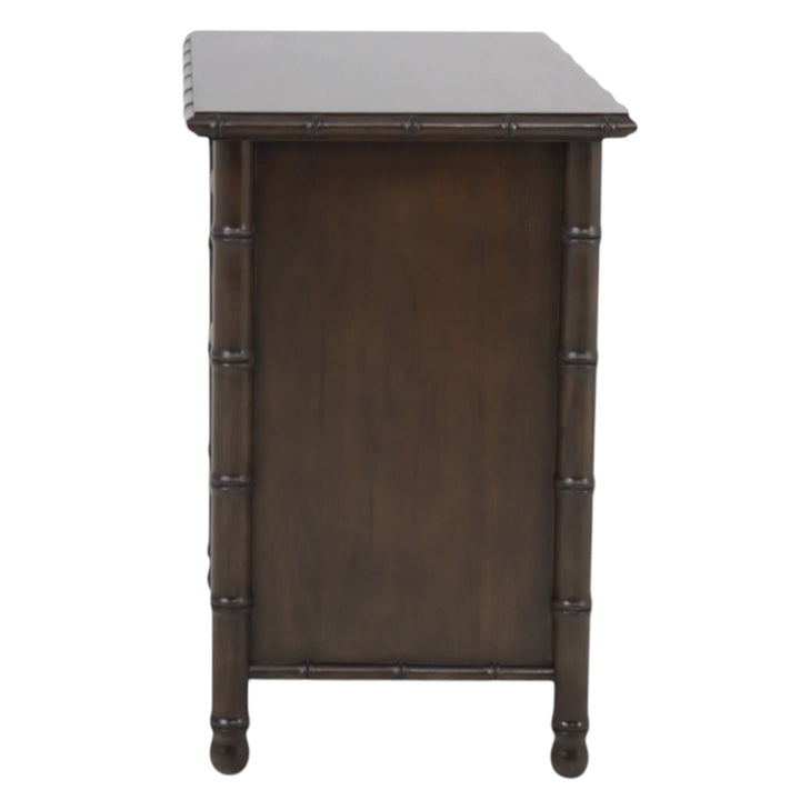 Faux Bamboo 3 Drawer Bedside
