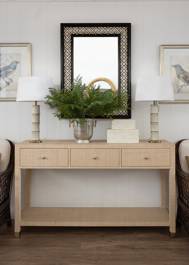 Faux Bamboo Lamp Cream