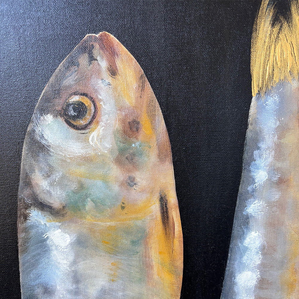 Fish (Green & Gold) on black - Beata Molicka
