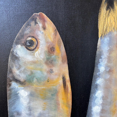 Fish (Green & Gold) on black - Beata Molicka
