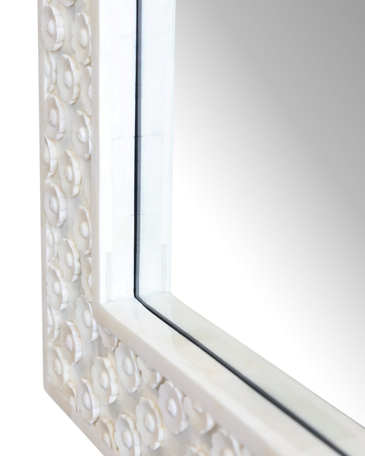 Flower Button Bone Mirror