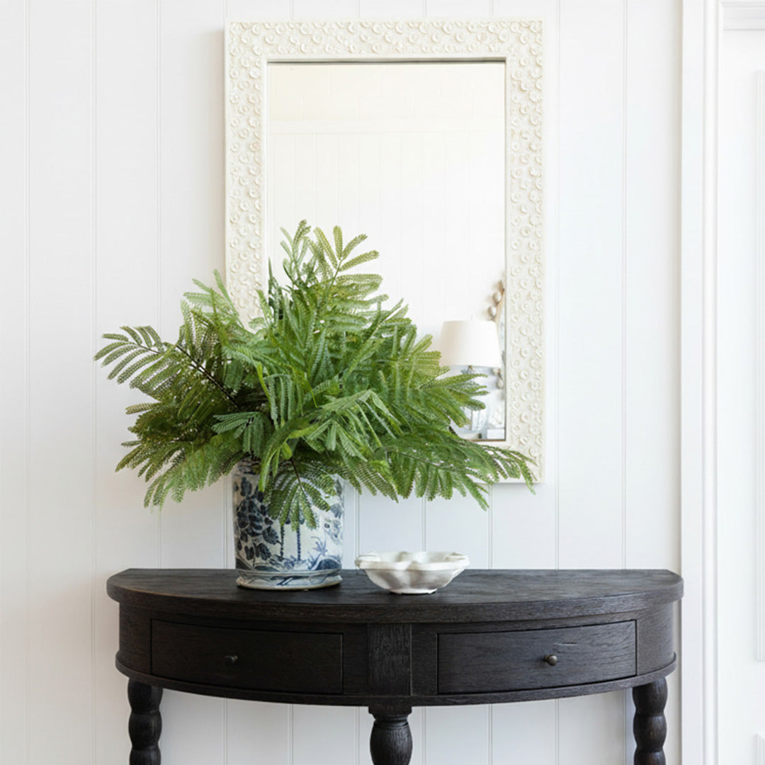 Flower Button Bone Mirror