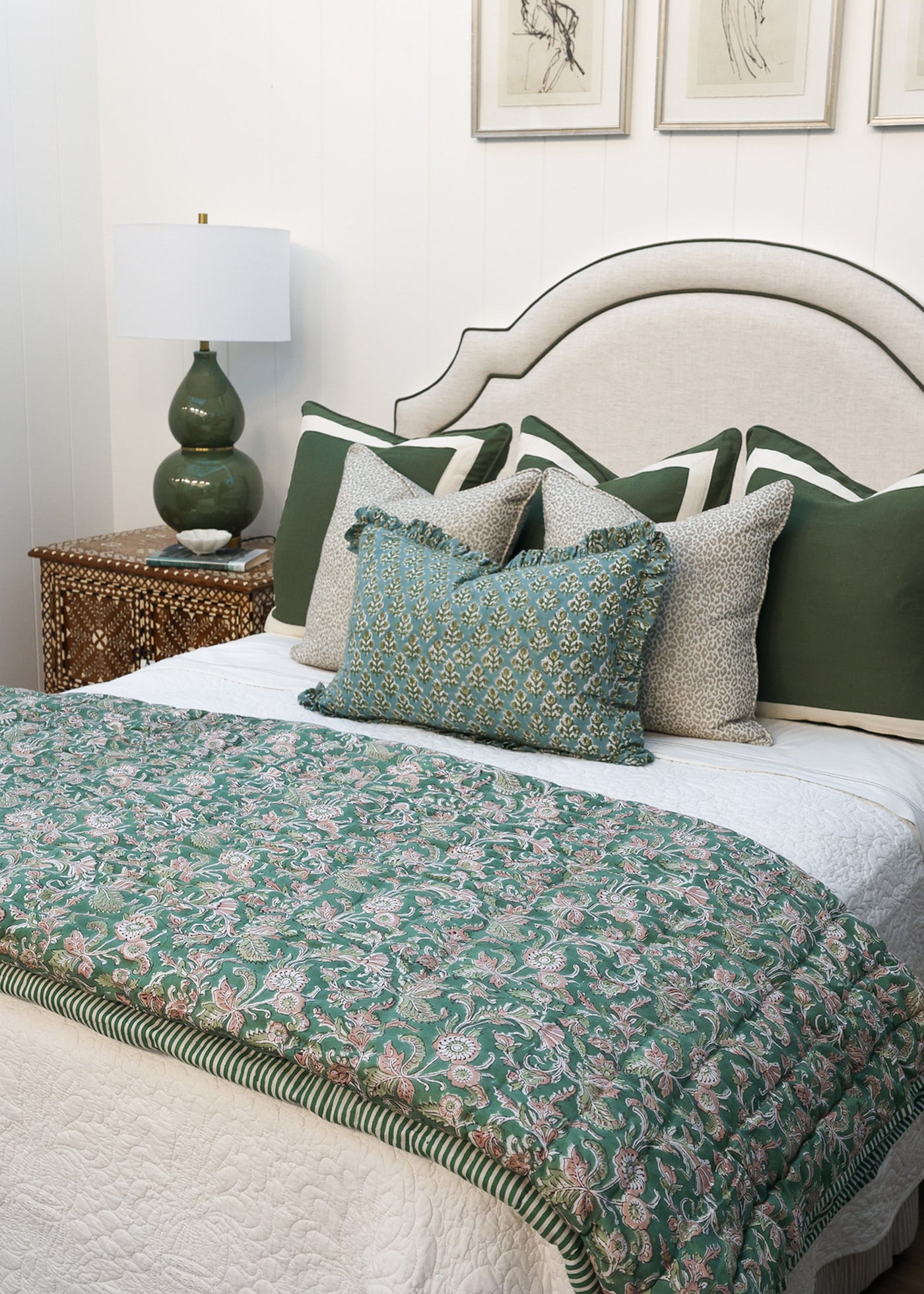 Forest Green & Rose Quilt Q