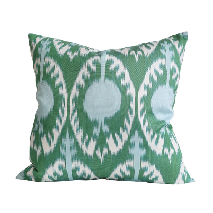 Green & Blue Silk Ikat Cushion