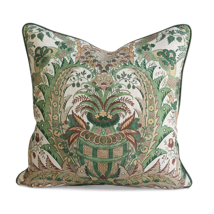 Green & Caramel Jungle Cushion