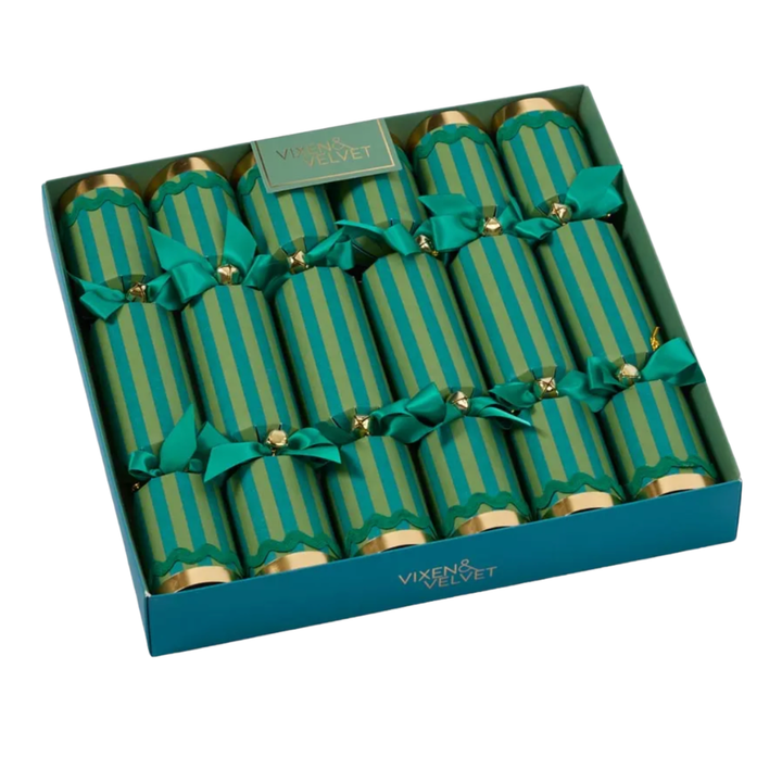 Christmas Crackers Green Stripe