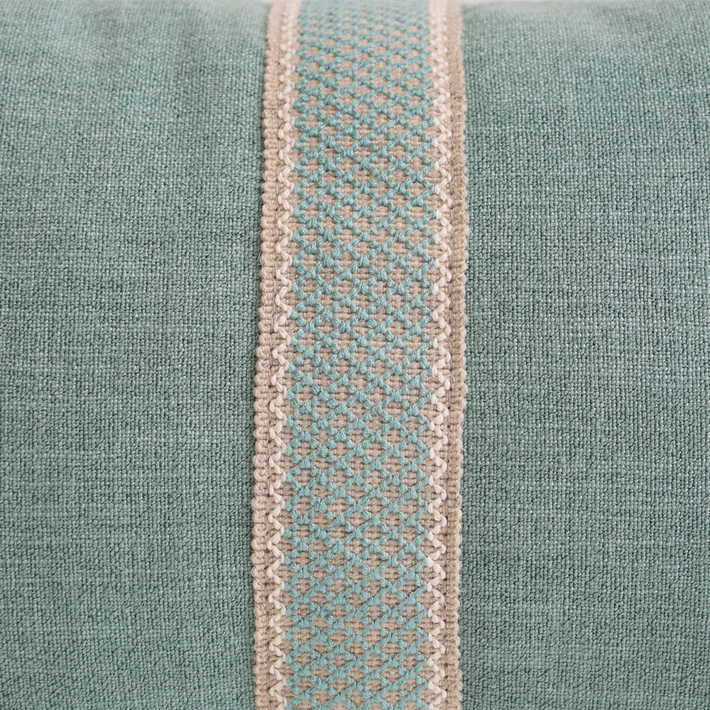 Green & Taupe Braid Lumbar