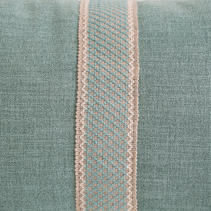 Green & Taupe Braid Lumbar