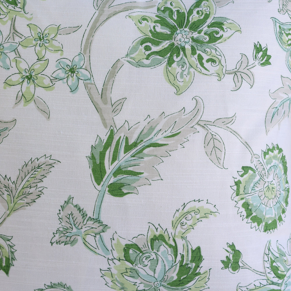 Green & White Floral Cushion