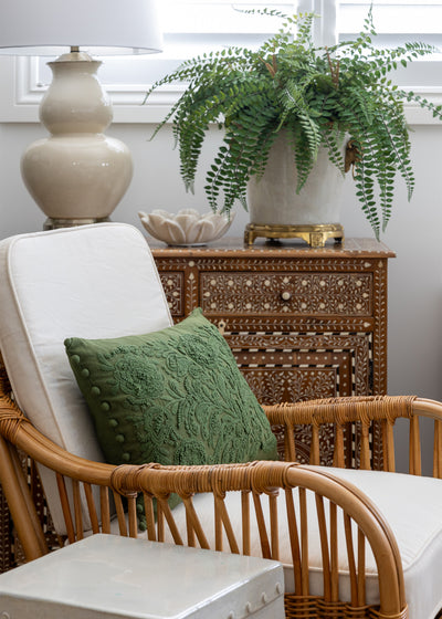 Green Rect Embroidered Cushion