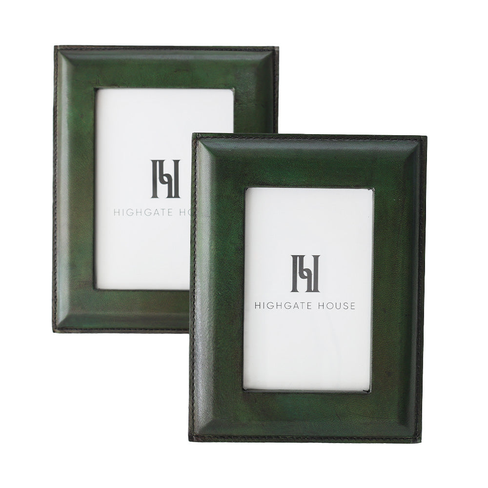 Green Leather Photo Frame 5x7