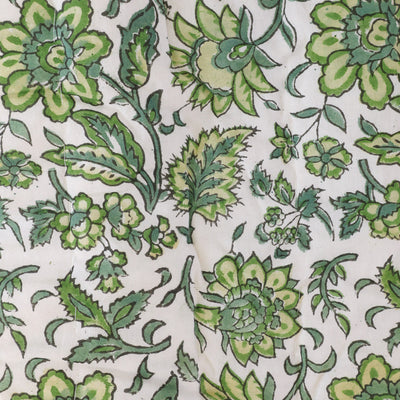 Herb Green Floral & Stripe Quilt K