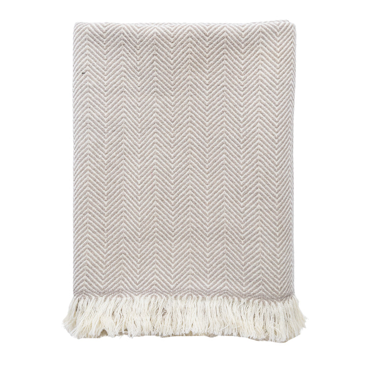 Herringbone Throw Beige
