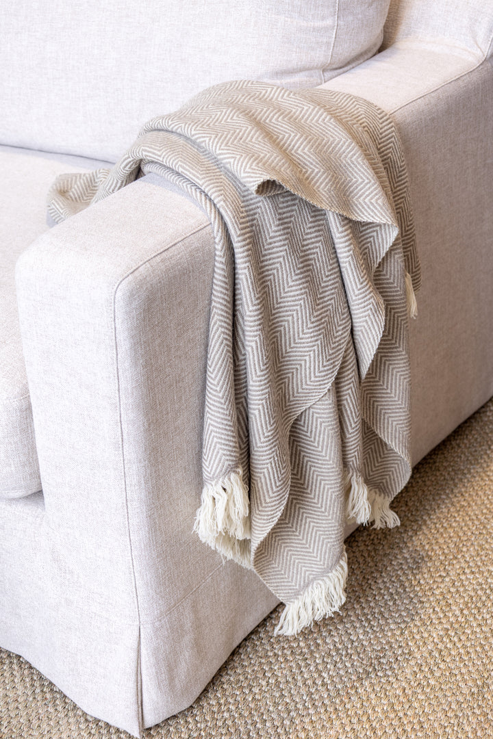 Herringbone Throw Beige