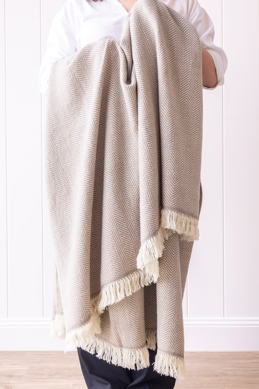 Herringbone Throw Beige