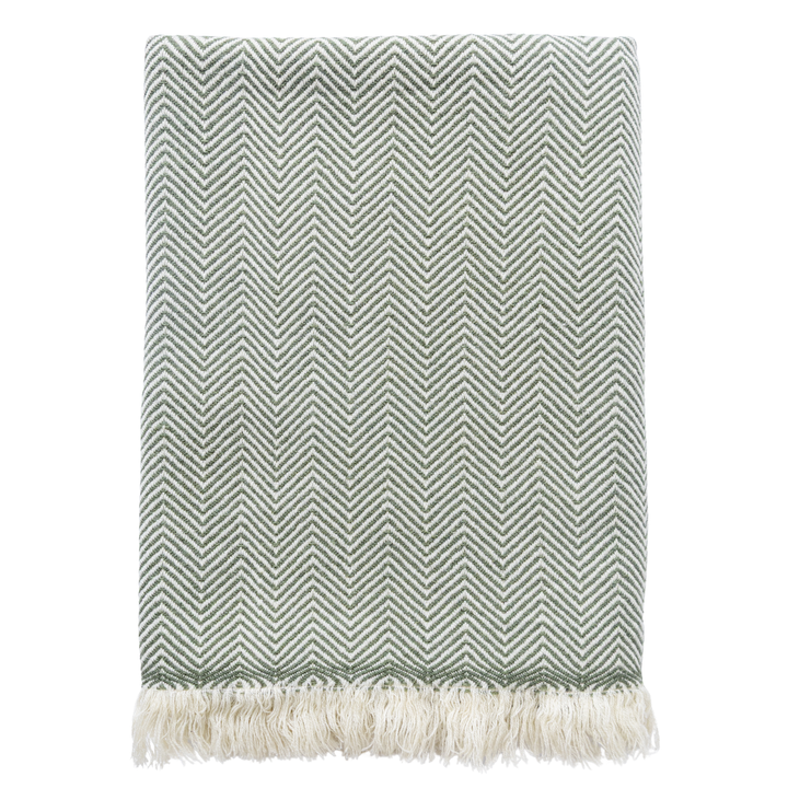 Herringbone Throw Green