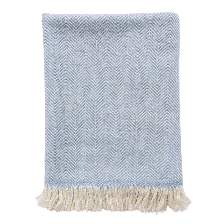 Herringbone Throw Pale Blue