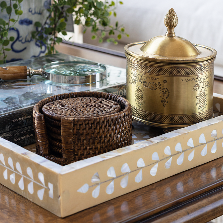 Dark Rattan Coasters