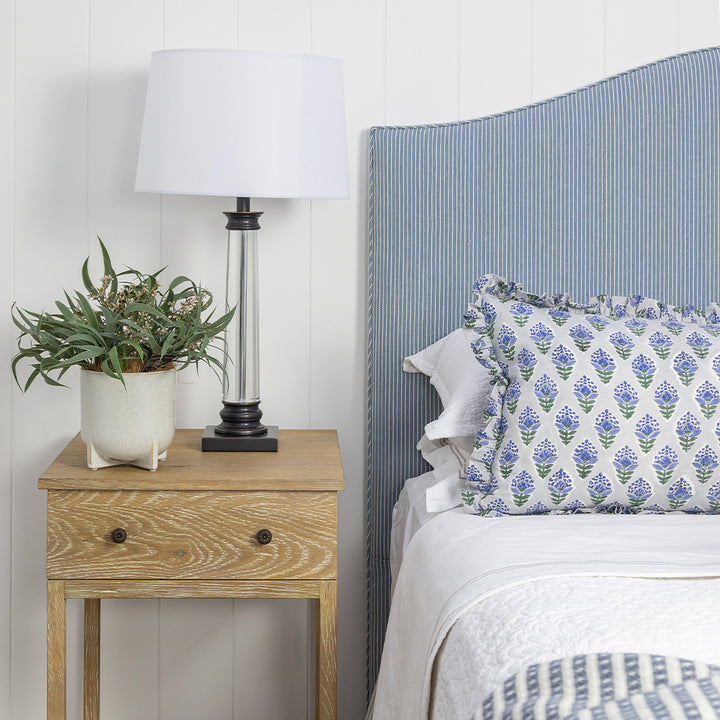 Soft Sage & Hyacinth Ruffle Cushion