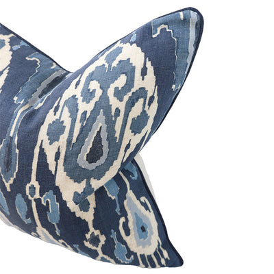 Indigo Ikat Linen Cushion