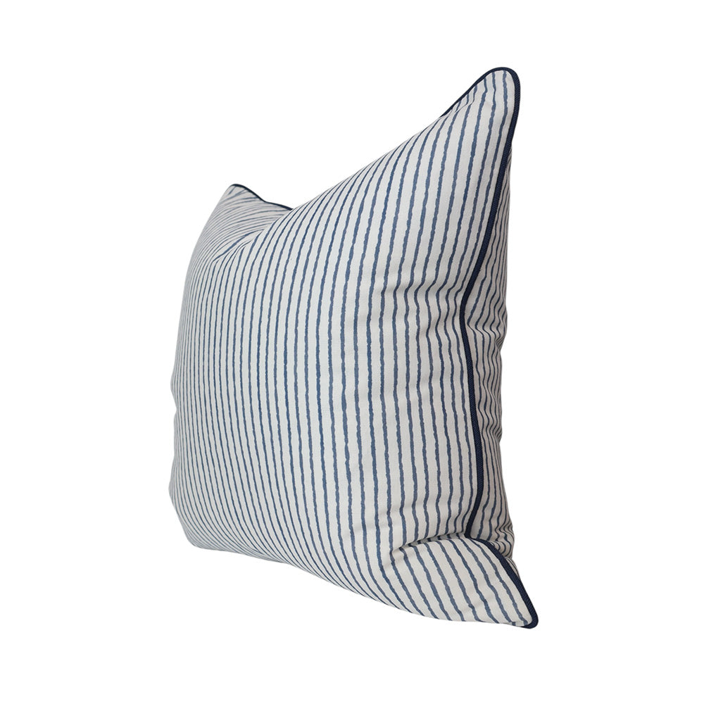 Indigo Ink Stripe Cushion