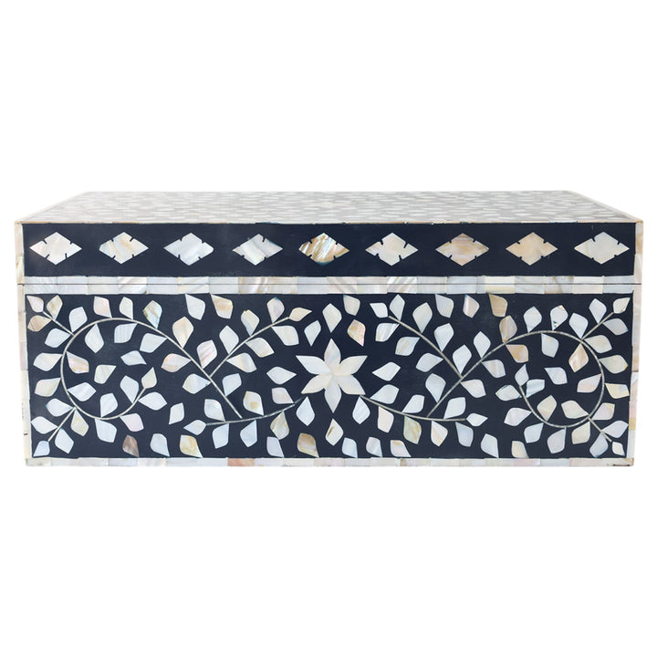 Indigo and MOP Floral Box LRG