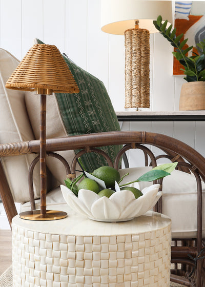 Island Rattan Shade Cordless Lamp