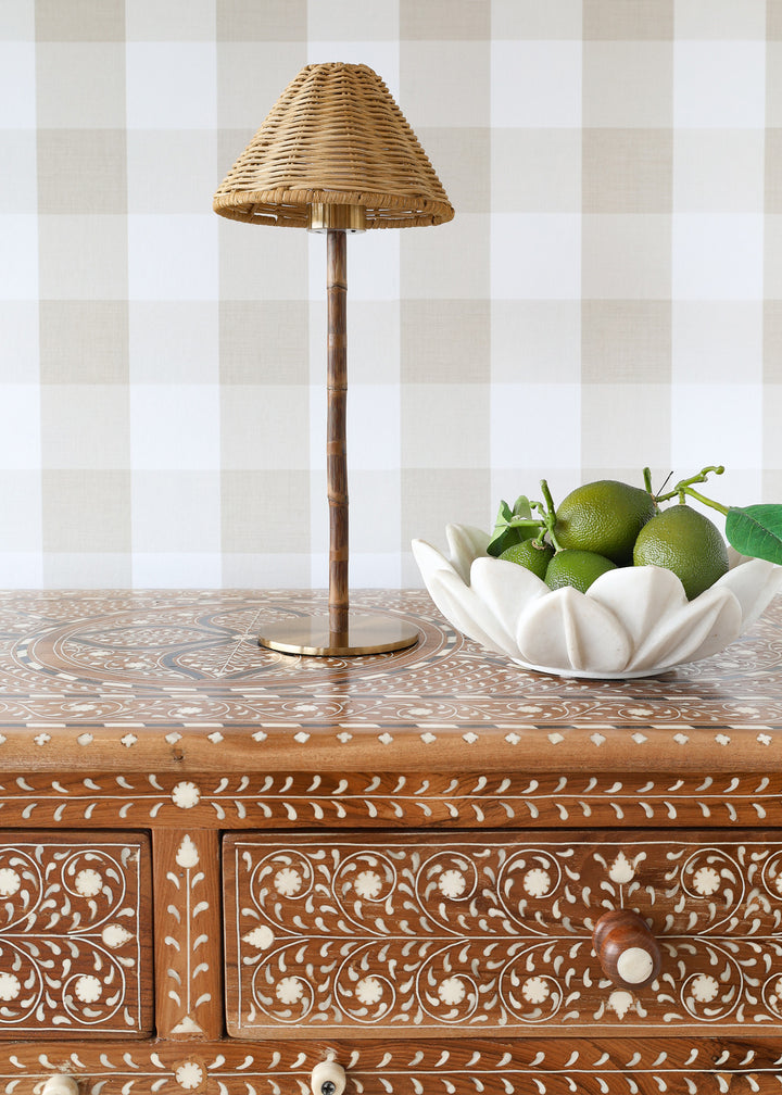 Island Rattan Shade Cordless Lamp