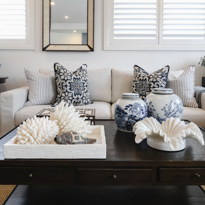 Marble Ruffled Edge Fluted Bowl