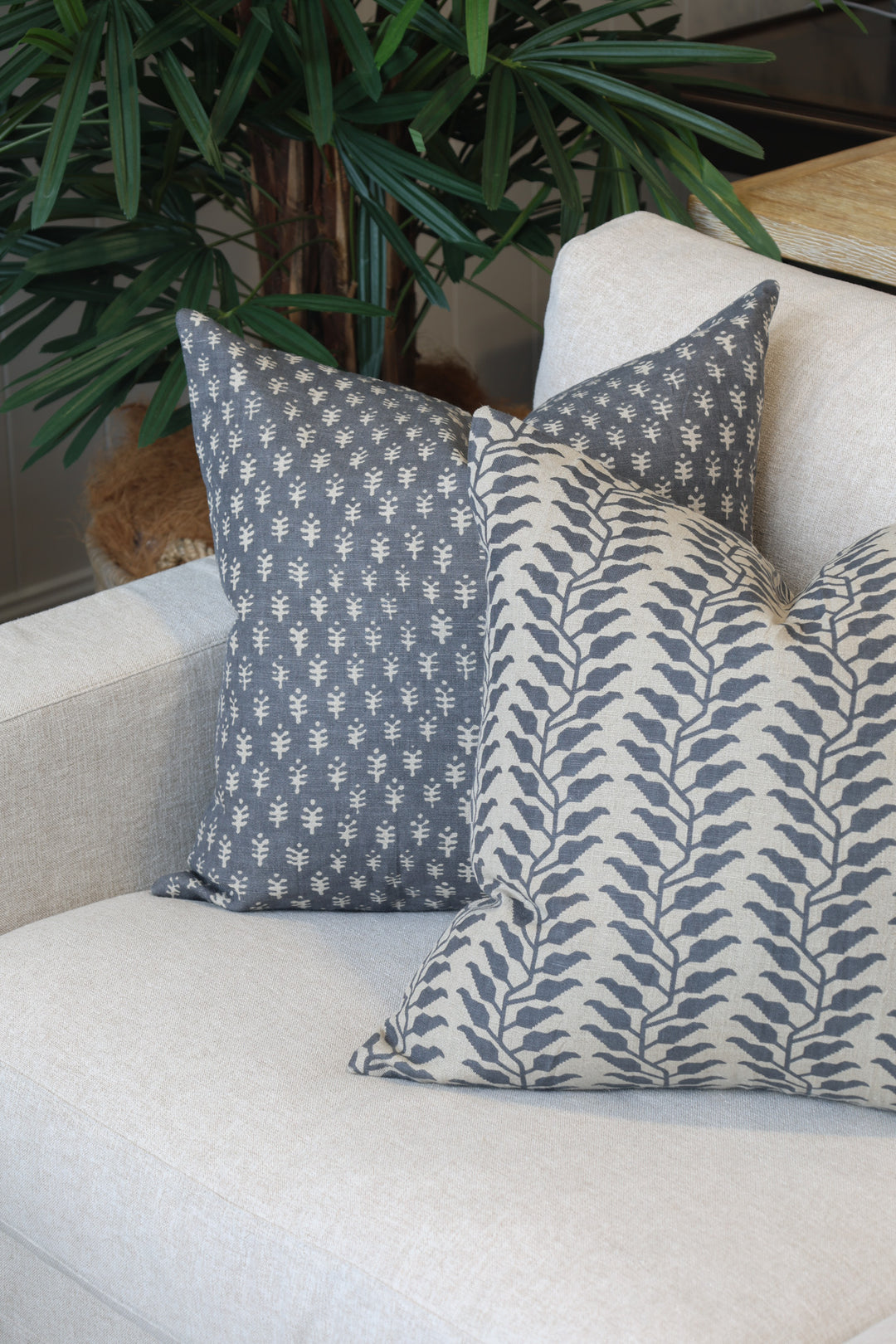 Ivy Vine Blue Cushion