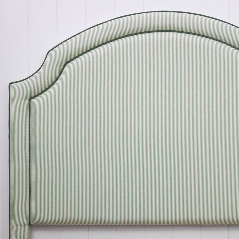 Jacquie Bedhead Sage Stripe With Green Piping