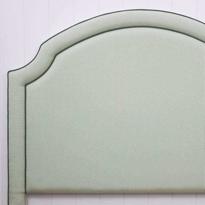 Jacquie Bedhead Sage Stripe With Green Piping