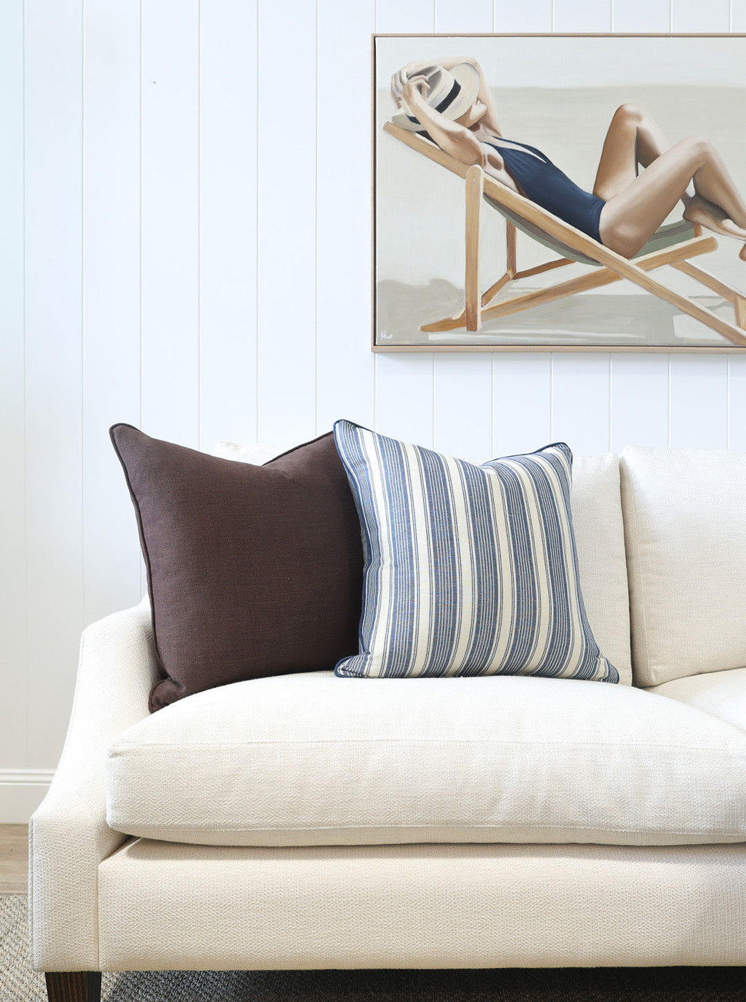 Jamie Blue Stripe Cushion