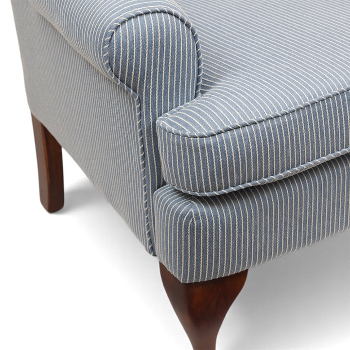 FS Kingsley Wingback Chair - Pale Blue Stripe