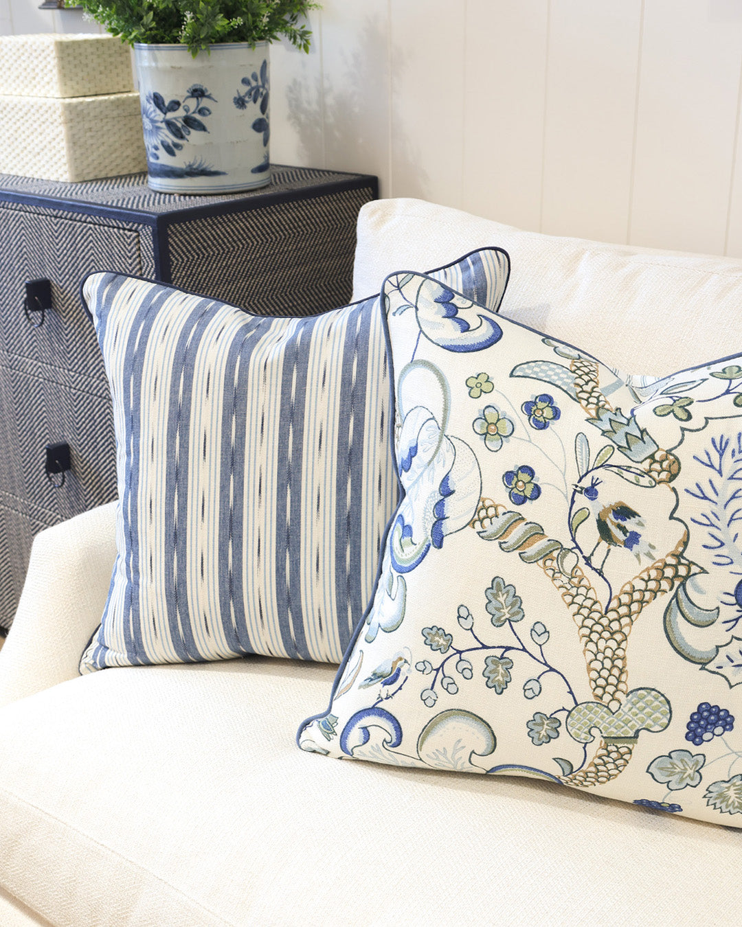 Lana Blue Forest Floral Cushion