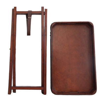 Leather Butlers Tray and Stand