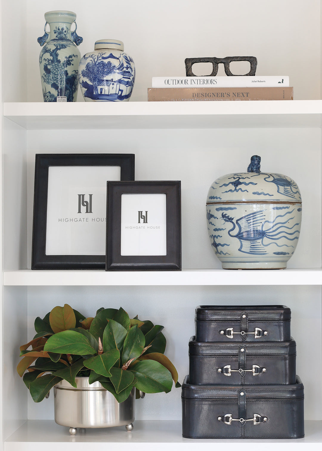 Navy Leather Photo Frame 8x10