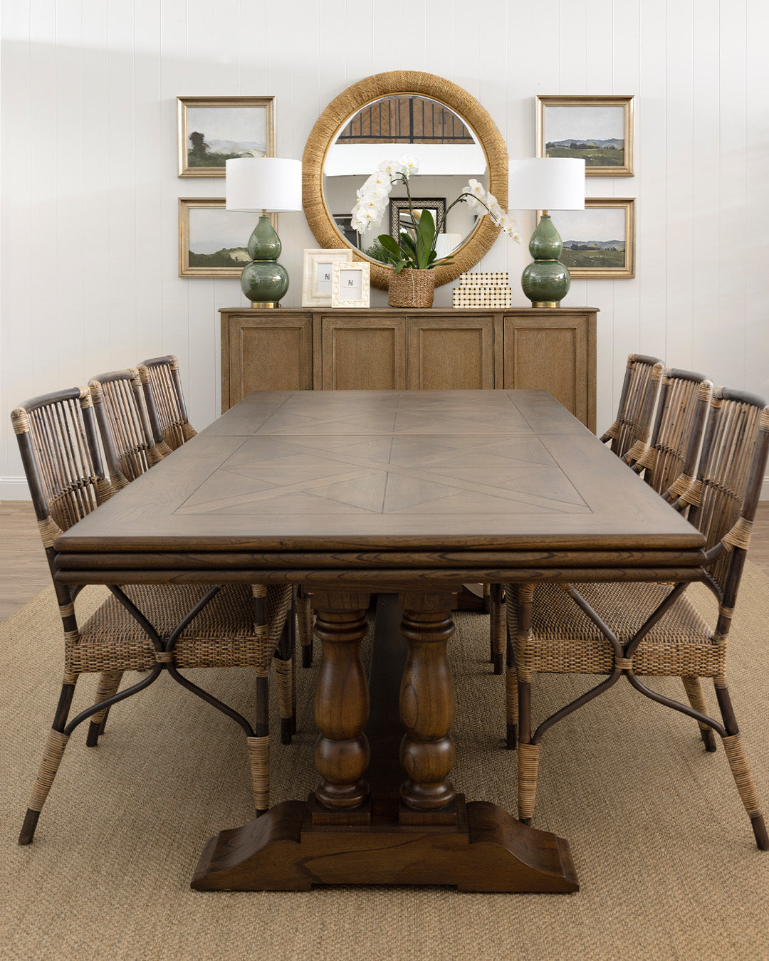 Lexington Parquetry Extendable Dining Table