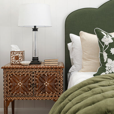 Lily Wood and Bone Bedside Table