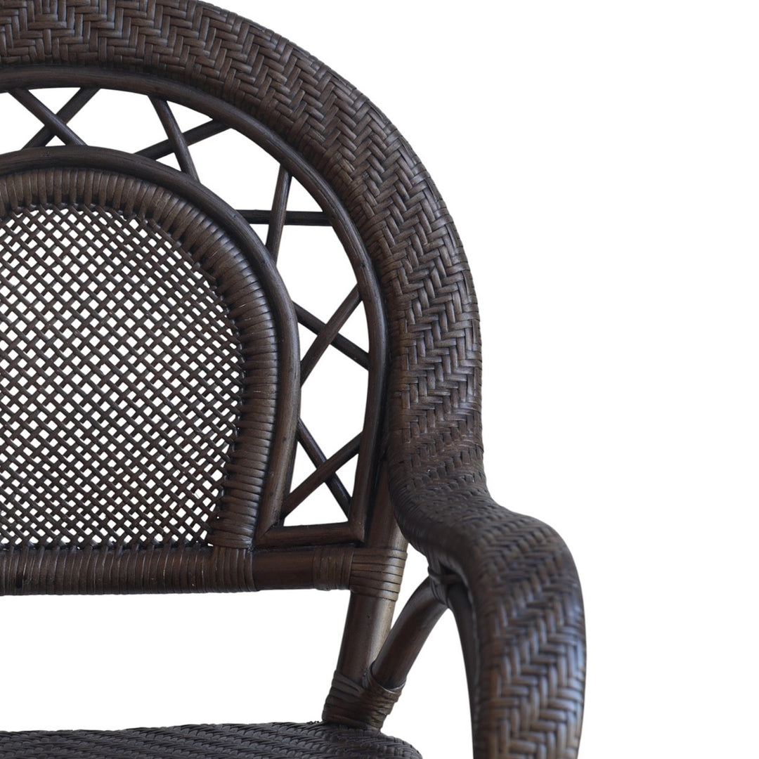Lola Dark Rattan Swivel Bar Stool