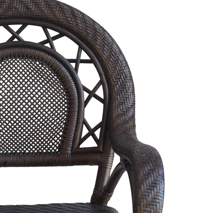 Lola Dark Rattan Swivel Bar Stool