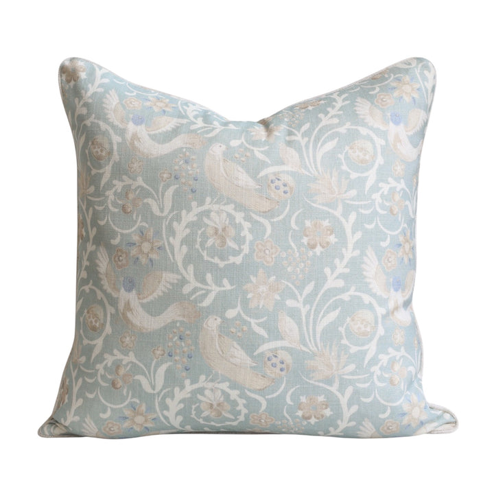 Lucille Bird Blue Cushion