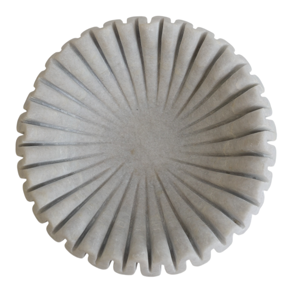 Decorative marble bowl on a white background